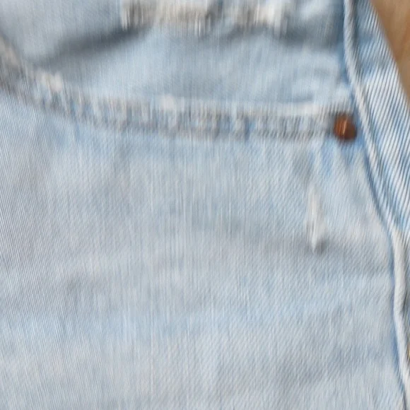 Levi's 501 Light Wash Distressed Denim Shorts W31 - Picture 6 of 13